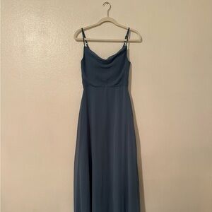 A0 Azazie Bermuda A-Line Pleated Stretch Satin Dress